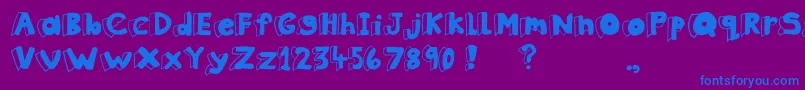 ClothesPeg Font – Blue Fonts on Purple Background