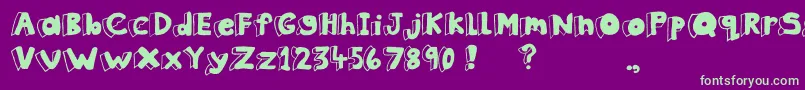 ClothesPeg Font – Green Fonts on Purple Background