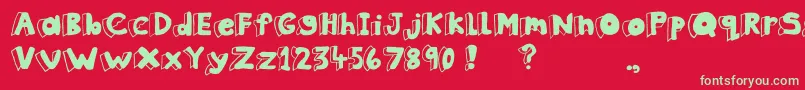 ClothesPeg Font – Green Fonts on Red Background