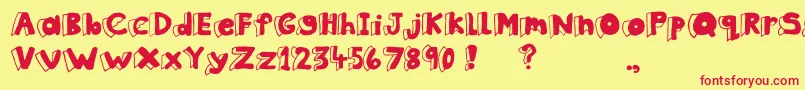 ClothesPeg Font – Red Fonts on Yellow Background