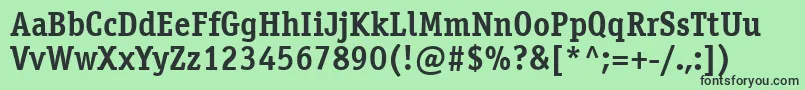 OfficinaserifettBold Font – Black Fonts on Green Background