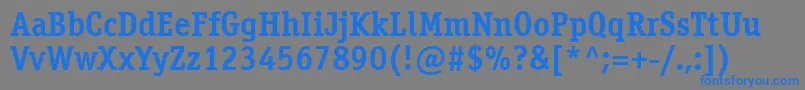 OfficinaserifettBold-Schriftart – Blaue Schriften auf grauem Hintergrund