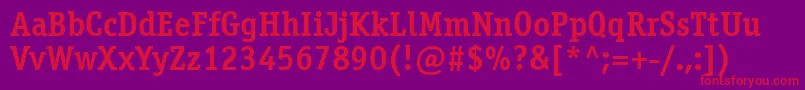 OfficinaserifettBold Font – Red Fonts on Purple Background