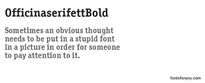 Review of the OfficinaserifettBold Font
