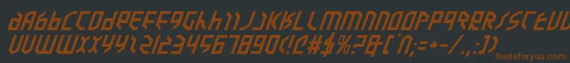 ValkyrieExpandedItalic Font – Brown Fonts on Black Background