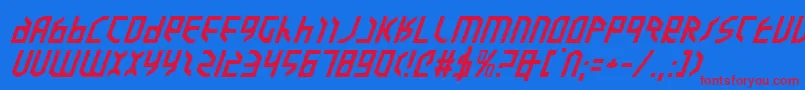 フォントValkyrieExpandedItalic – 赤い文字の青い背景