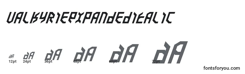 ValkyrieExpandedItalic Font Sizes