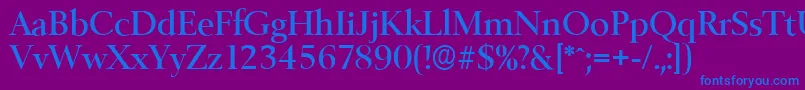 BelfastserialMediumRegular Font – Blue Fonts on Purple Background