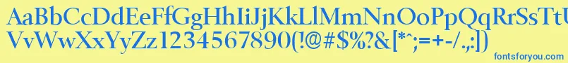 BelfastserialMediumRegular Font – Blue Fonts on Yellow Background