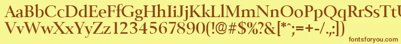 BelfastserialMediumRegular Font – Brown Fonts on Yellow Background