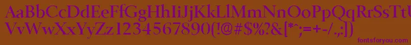 BelfastserialMediumRegular Font – Purple Fonts on Brown Background