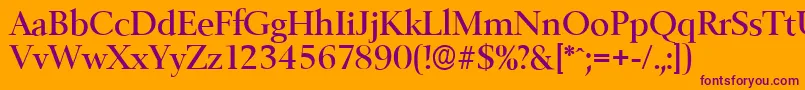 BelfastserialMediumRegular Font – Purple Fonts on Orange Background