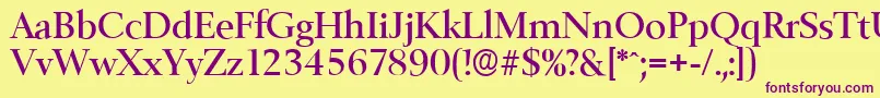 BelfastserialMediumRegular Font – Purple Fonts on Yellow Background