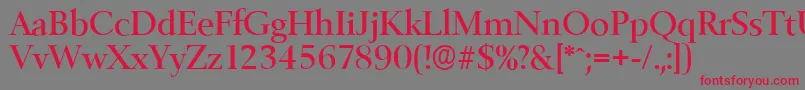 BelfastserialMediumRegular-Schriftart – Rote Schriften auf grauem Hintergrund