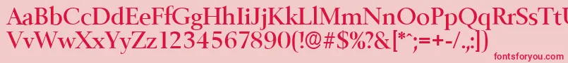BelfastserialMediumRegular Font – Red Fonts on Pink Background