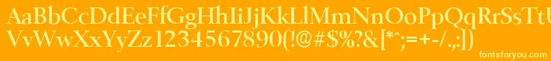 BelfastserialMediumRegular Font – Yellow Fonts on Orange Background