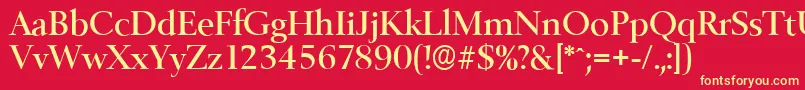 BelfastserialMediumRegular Font – Yellow Fonts on Red Background