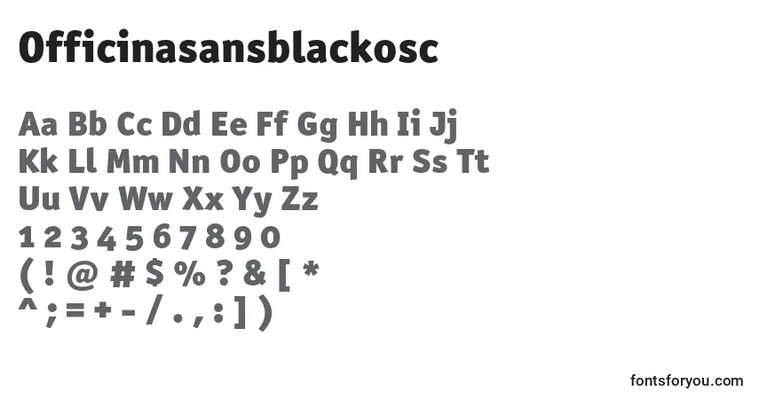 A fonte Officinasansblackosc – alfabeto, números, caracteres especiais