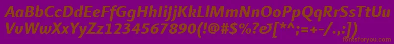 LinotypefinneganExtrabolditalic Font – Brown Fonts on Purple Background