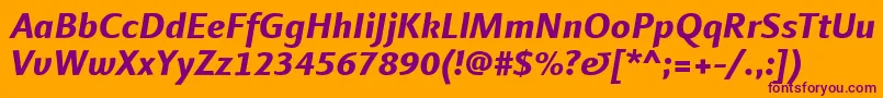 LinotypefinneganExtrabolditalic Font – Purple Fonts on Orange Background