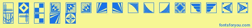 Decobordersnf Font – Blue Fonts on Yellow Background