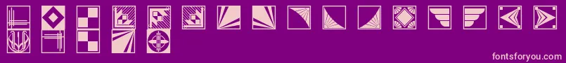Czcionka Decobordersnf – różowe czcionki na fioletowym tle
