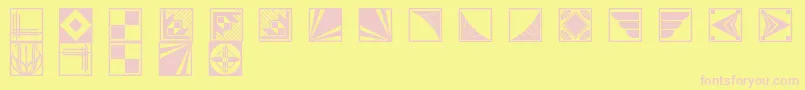 Fonte Decobordersnf – fontes rosa em um fundo amarelo