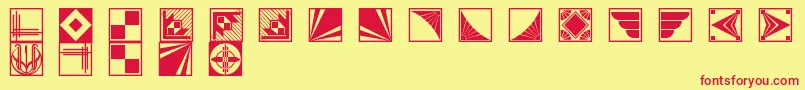 Decobordersnf Font – Red Fonts on Yellow Background