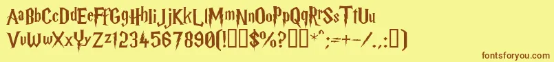 Harryp ffy Font – Brown Fonts on Yellow Background