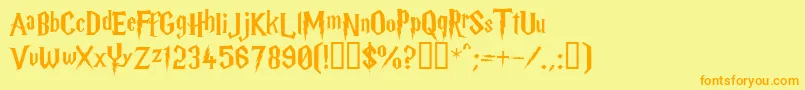 Harryp ffy Font – Orange Fonts on Yellow Background