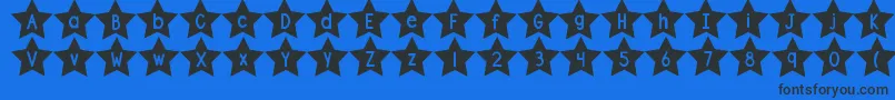 DjbShapeUpStars Font – Black Fonts on Blue Background