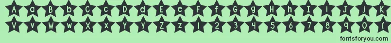 DjbShapeUpStars Font – Black Fonts on Green Background