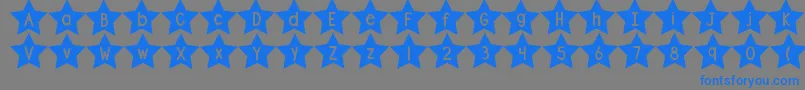 Czcionka DjbShapeUpStars – niebieskie czcionki na szarym tle