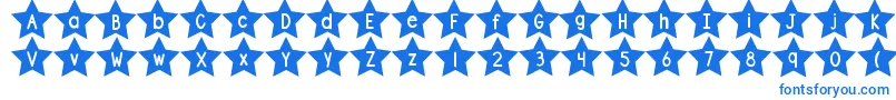 フォントDjbShapeUpStars – 白い背景に青い文字