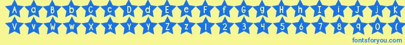 Подробнее о шрифте DjbShapeUpStars Шрифт DjbShapeUpStars – синие шрифты на жёлтом фоне