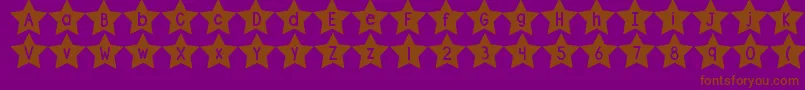 DjbShapeUpStars Font – Brown Fonts on Purple Background