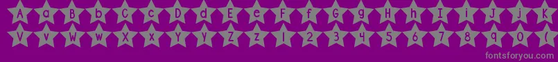 Lisätietoja DjbShapeUpStars-fontista DjbShapeUpStars-fontti – harmaat kirjasimet violetilla taustalla