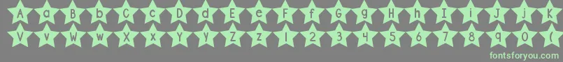 フォントDjbShapeUpStars – 灰色の背景に緑のフォント