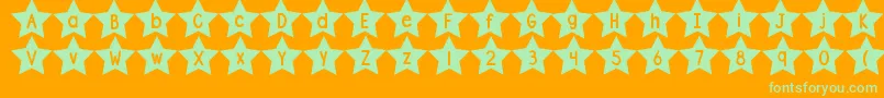 DjbShapeUpStars Font – Green Fonts on Orange Background