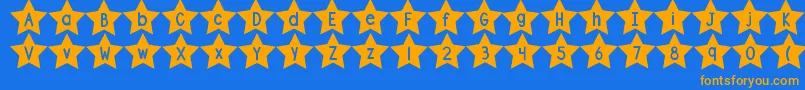 DjbShapeUpStars Font – Orange Fonts on Blue Background