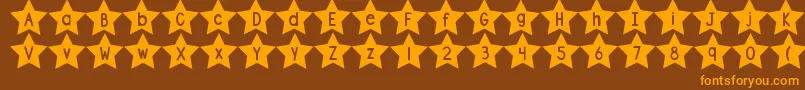 DjbShapeUpStars Font – Orange Fonts on Brown Background