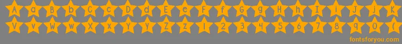 Więcej informacji o czcionce DjbShapeUpStars Czcionka DjbShapeUpStars – pomarańczowe czcionki na szarym tle