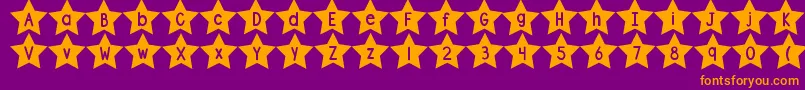 DjbShapeUpStars Font – Orange Fonts on Purple Background