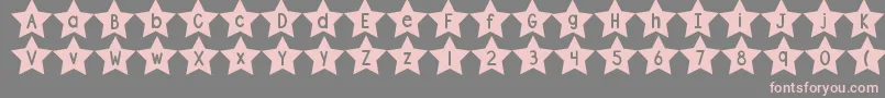 フォントDjbShapeUpStars – 灰色の背景にピンクのフォント