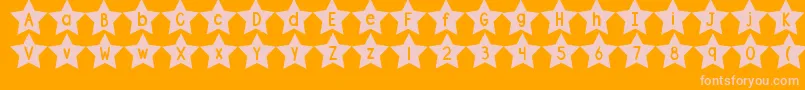 DjbShapeUpStars Font – Pink Fonts on Orange Background
