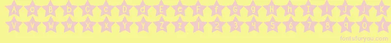 DjbShapeUpStars Font – Pink Fonts on Yellow Background
