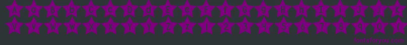 Czcionka DjbShapeUpStars – fioletowe czcionki na czarnym tle