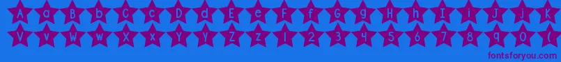 DjbShapeUpStars Font – Purple Fonts on Blue Background