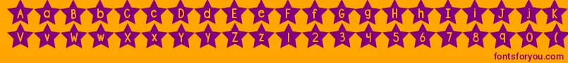 DjbShapeUpStars Font – Purple Fonts on Orange Background