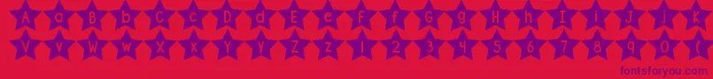 フォントDjbShapeUpStars – 赤い背景に紫のフォント